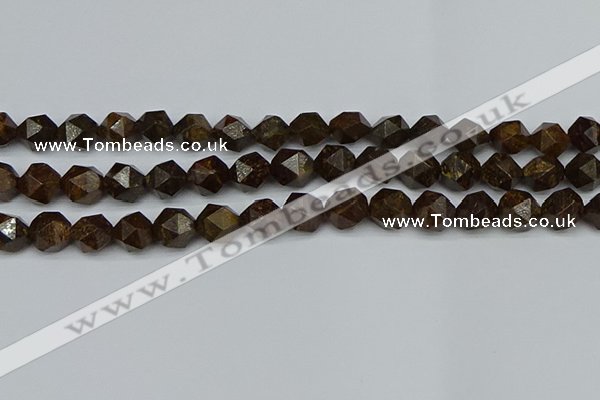 CNG7442 15.5 inches 10mm faceted nuggets bronzite gemstone beads