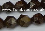 CNG7443 15.5 inches 12mm faceted nuggets bronzite gemstone beads