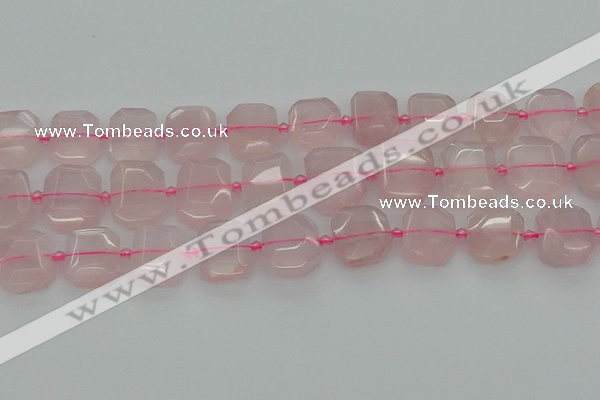 CNG7451 12*16mm - 15*20mm faceted freeform rose quartz beads