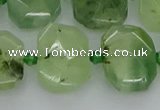 CNG7452 12*16mm - 15*20mm faceted freeform prehnite beads