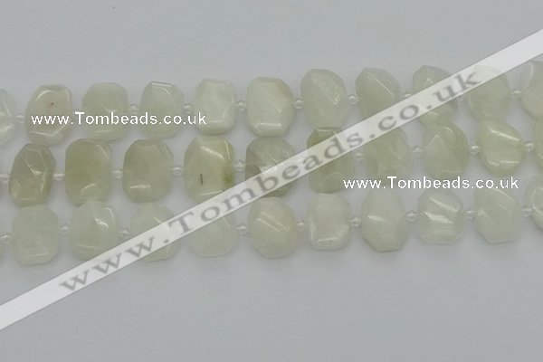 CNG7454 12*16mm - 15*20mm faceted freeform white moonstone beads