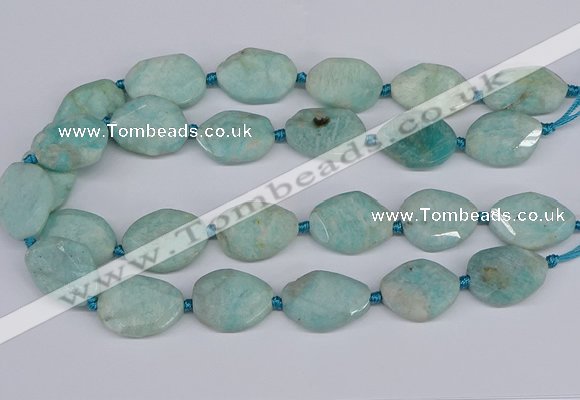 CNG7463 15.5 inches 20*25mm - 25*35mm faceted freeform amazonite beads