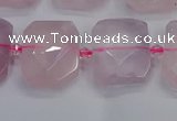 CNG7471 15.5 inches 18*25mm - 20*28mm faceted freeform rose quartz beads