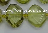 CNG7474 15.5 inches 13*18mm - 18*25mm faceted freeform lemon quartz beads