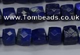 CNG7489 15.5 inches 8*8mm faceted nuggets lapis lazuli beads