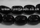 CNG749 15.5 inches 13*18mm nuggets black agate beads wholesale