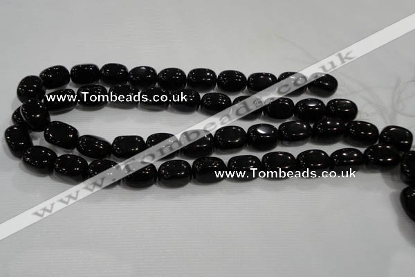 CNG749 15.5 inches 13*18mm nuggets black agate beads wholesale