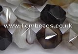 CNG7503 15.5 inches 10mm faceted nuggets line agate beads