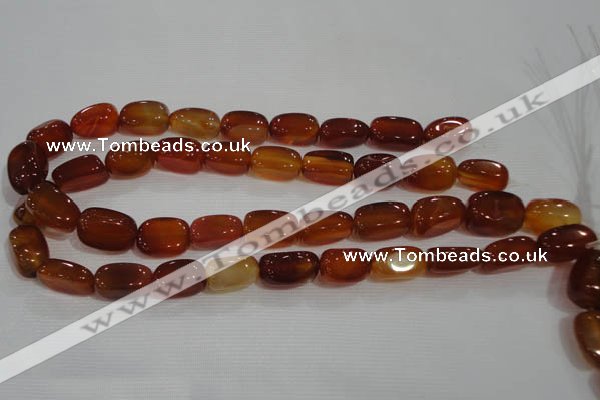 CNG751 15.5 inches 12*20mm nuggets red agate beads wholesale