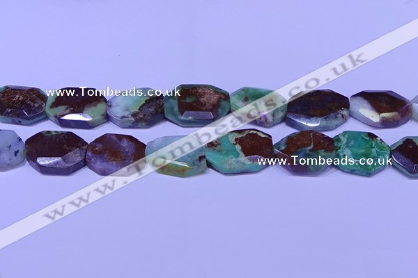 CNG7518 25*35mm - 30*40mm faceted freeform australia chrysoprase beads