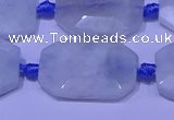 CNG7520 15.5 inches 18*25mm - 25*35mm faceted freeform aquamarine beads