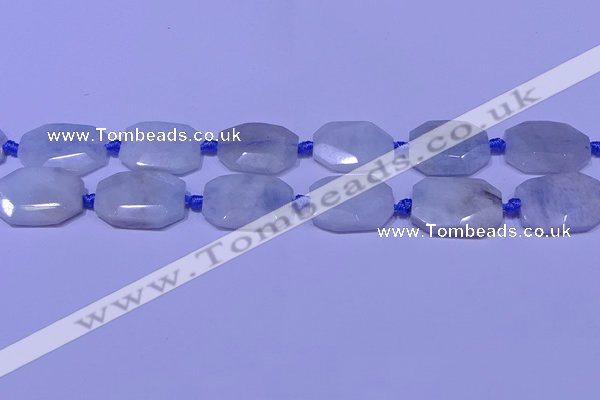 CNG7520 15.5 inches 18*25mm - 25*35mm faceted freeform aquamarine beads