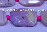 CNG7524 15.5 inches 18*25mm - 25*35mm faceted freeform pink opal beads