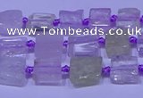 CNG7540 15.5 inches 6*8mm - 10*12mm freeform kunzite beads