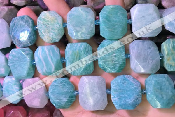 CNG7580 15.5 inches 18*25mm - 20*28mm faceted freeform amazonite beads