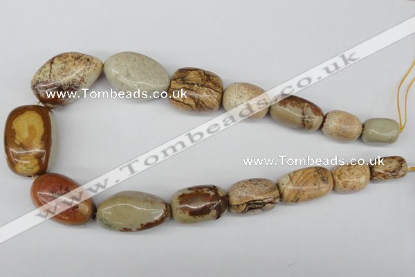 CNG76 15.5 inches 12*18mm - 20*30mm nuggets picture jasper beads