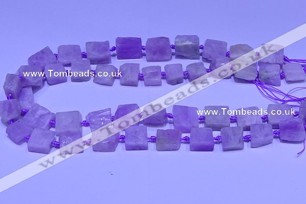 CNG7600 15.5 inches 10*12mm - 12*14mm freeform kunzite beads