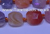 CNG7620 12*14mm - 13*15mm faceted freeform red botswana agate beads