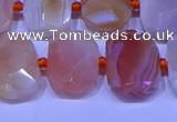 CNG7622 13*18mm - 15*20mm faceted freeform red botswana agate beads