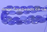 CNG7623 20*30mm - 22*32mm faceted freeform blue chalcedony beads