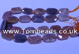 CNG7624 20*30mm - 22*32mm faceted freeform sunstone beads