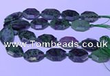 CNG7626 20*30mm - 22*32mm faceted freeform ruby zoisite beads