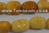 CNG765 15.5 inches 13*18mm nuggets yellow jade beads wholesale