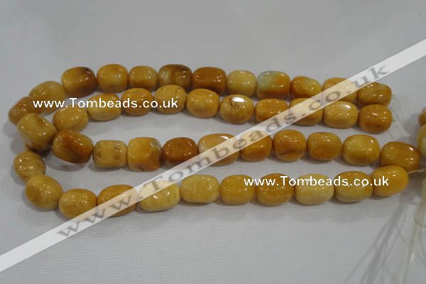 CNG765 15.5 inches 13*18mm nuggets yellow jade beads wholesale