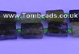 CNG7651 15.5 inches 5*7mm - 8*10mm nuggets green garnet beads