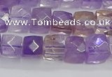 CNG7658 15.5 inches 8*8mm faceted nuggets ametrine beads