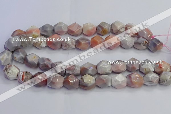 CNG7660 12*16mm - 13*18mm faceted nuggets pink botswana agate beads