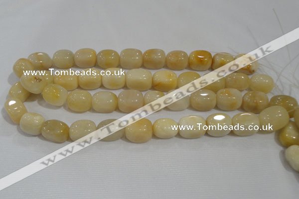 CNG767 15.5 inches 13*18mm nuggets yellow jade beads wholesale