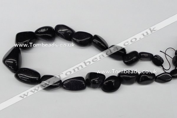 CNG77 15.5 inches 10*14mm - 20*35mm nuggets blue goldstone beads