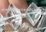 CNG7700 13*20mm - 15*25mm faceted freeform white crystal beads