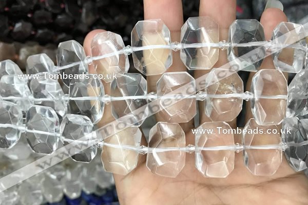 CNG7750 13*18mm - 15*25mm faceted freeform white crystal beads