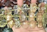 CNG7752 13*18mm - 15*25mm faceted freeform lemon quartz beads