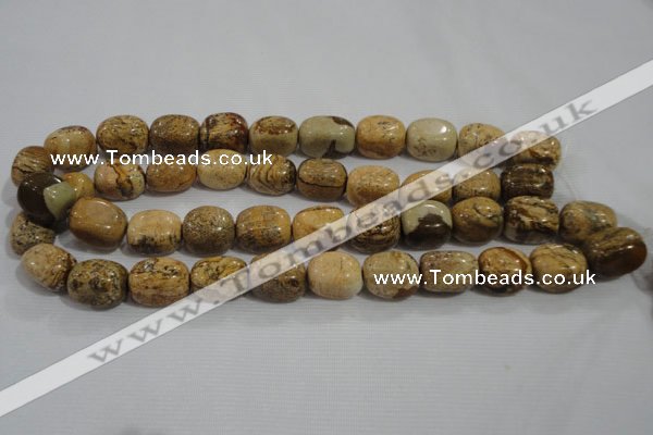 CNG776 15.5 inches 13*18mm nuggets picture jasper beads wholesale