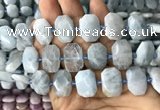 CNG7762 13*18mm - 15*25mm faceted freeform aquamarine beads