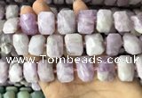 CNG7763 13*18mm - 15*25mm faceted freeform kunzite beads