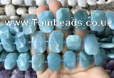 CNG7770 13*18mm - 15*25mm faceted freeform amazonite beads