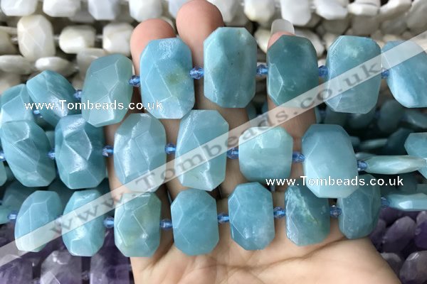 CNG7770 13*18mm - 15*25mm faceted freeform amazonite beads