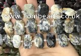 CNG7771 13*18mm - 15*25mm faceted freeform white opal beads