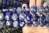 CNG7775 13*18mm - 15*25mm faceted freeform lapis lazuli beads