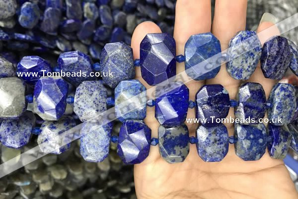 CNG7775 13*18mm - 15*25mm faceted freeform lapis lazuli beads