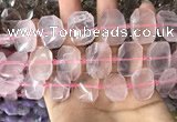 CNG7776 13*18mm - 15*25mm faceted freeform rose quartz beads