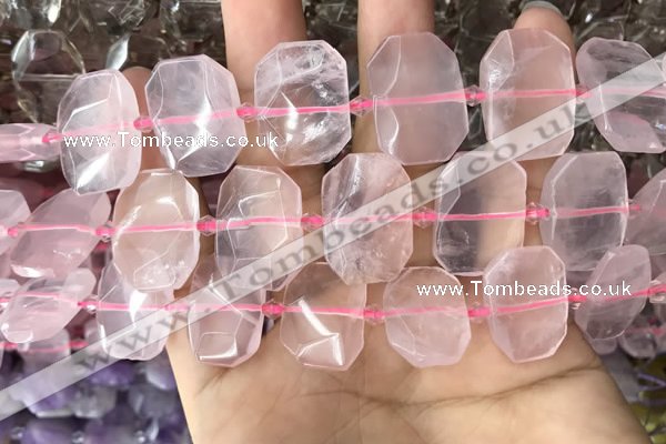 CNG7776 13*18mm - 15*25mm faceted freeform rose quartz beads