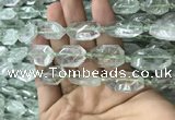 CNG7803 13*18mm - 18*25mm faceted freeform green quartz beads