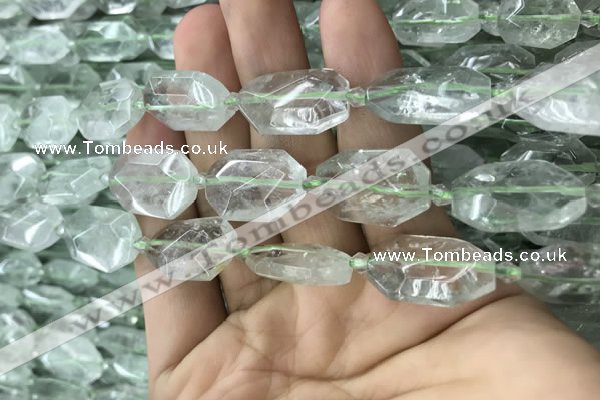 CNG7803 13*18mm - 18*25mm faceted freeform green quartz beads