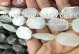 CNG7812 13*18mm - 18*25mm faceted freeform light prehnite beads