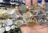 CNG7830 20*28mm - 25*35mm faceted freeform scenic quartz beads